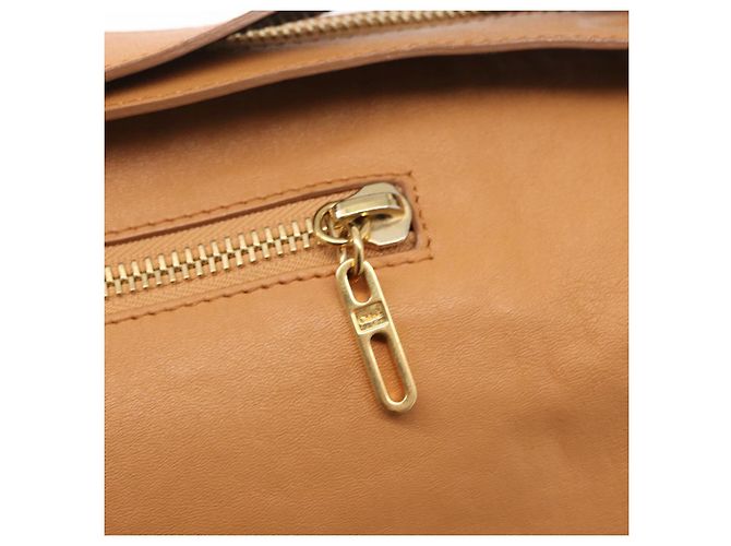 Chloé Chloe Vanessa Schultertasche aus Leder Braun Gold Auth bs31202 Golden - Ansicht 14