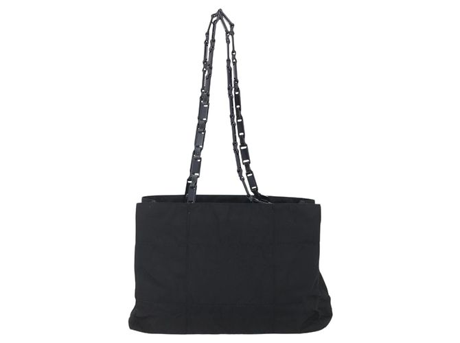 Borsa Tote PRADA in nylon nero argento Auth bs31175 - vista 2