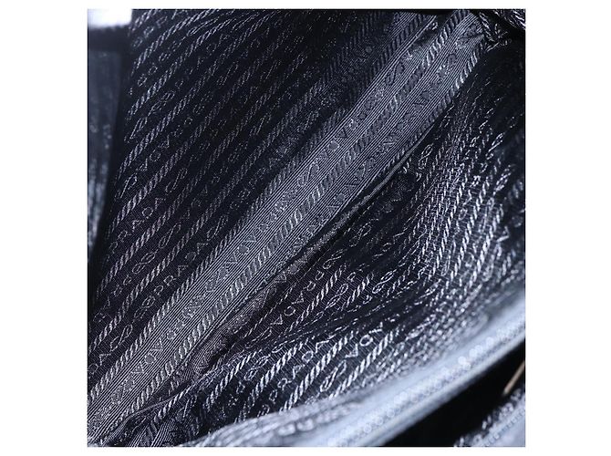 Borsa Tote PRADA in nylon nero argento Auth bs31175 - vista 23