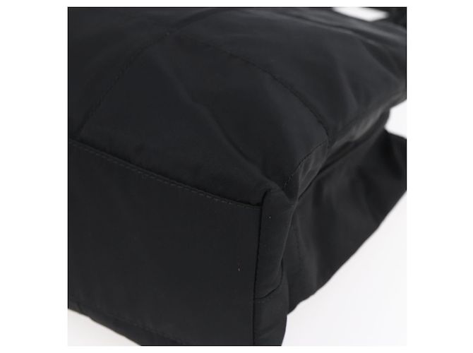 Borsa Tote PRADA in nylon nero argento Auth bs31175 - vista 9