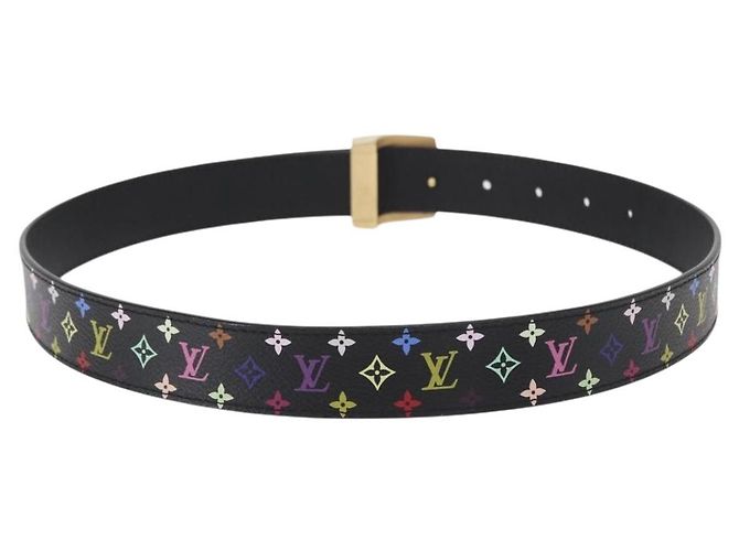 LOUIS VUITTON Multicolor Care Gürtel 70-80 Schwarz M9271 Auth LV am9640 - Ansicht 2