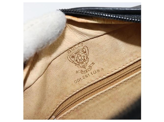 Borsa a Spalla in Pelle Nera e Oro Auth BA7973 di GUCCI Nero D'oro - vista 17