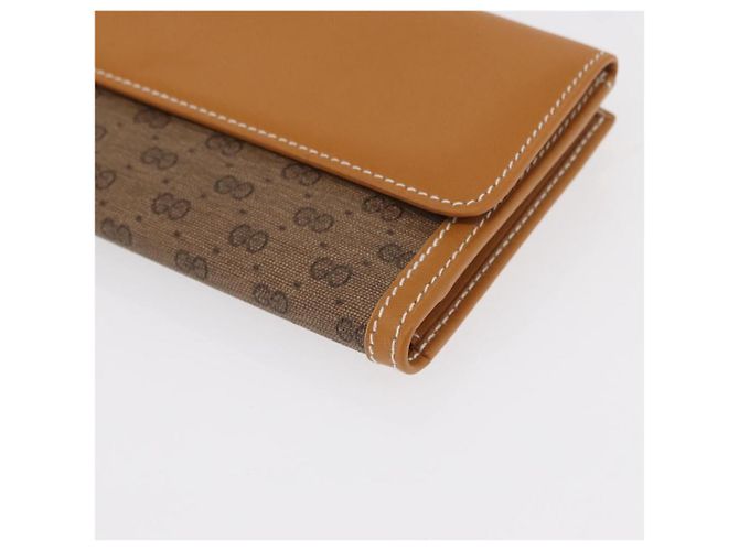 GUCCI Cartera Larga Micro GG Supreme PVC Beige Oro 035 001 0758 Auth am9600V - vista 11