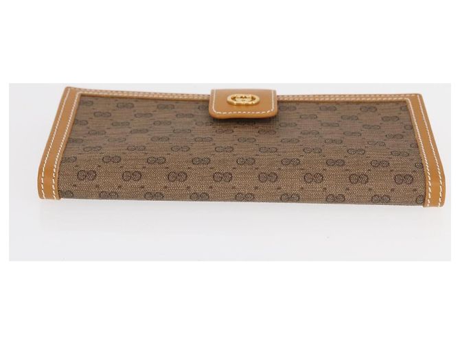 GUCCI Cartera Larga Micro GG Supreme PVC Beige Oro 035 001 0758 Auth am9600V - vista 7