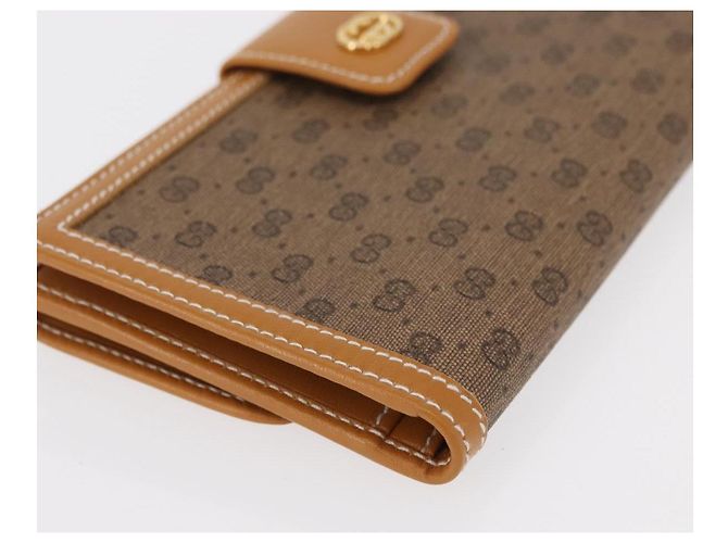 GUCCI Cartera Larga Micro GG Supreme PVC Beige Oro 035 001 0758 Auth am9600V - vista 8
