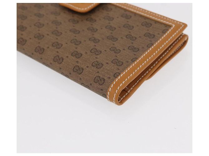 GUCCI Cartera Larga Micro GG Supreme PVC Beige Oro 035 001 0758 Auth am9600V - vista 9