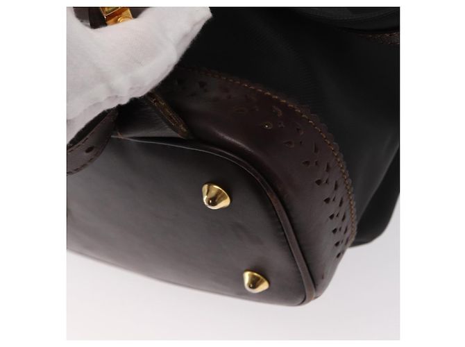 Zaino LOEWE in tela PVC nero e oro Auth 150809 D'oro - vista 17