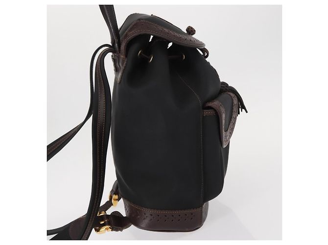Zaino LOEWE in tela PVC nero e oro Auth 150809 D'oro - vista 4
