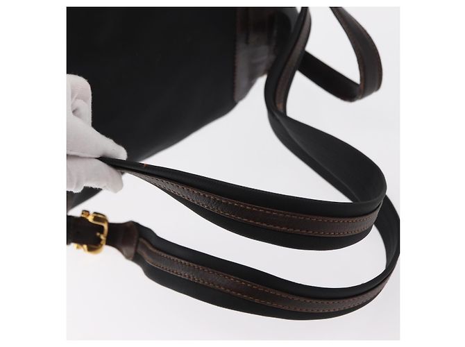 Zaino LOEWE in tela PVC nero e oro Auth 150809 D'oro - vista 9