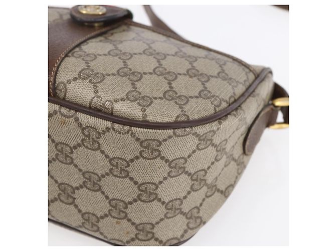 Borsa Gucci GG Supreme Web Sherry Line PVC Beige Oro Rosso 89 02 032 Auth SW1762 D'oro - vista 10