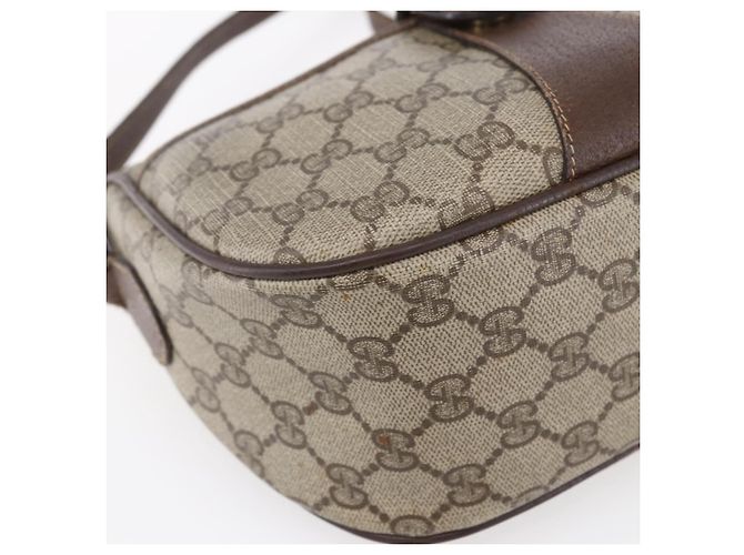 Borsa Gucci GG Supreme Web Sherry Line PVC Beige Oro Rosso 89 02 032 Auth SW1762 D'oro - vista 11