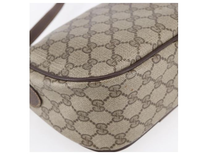 Borsa Gucci GG Supreme Web Sherry Line PVC Beige Oro Rosso 89 02 032 Auth SW1762 D'oro - vista 13