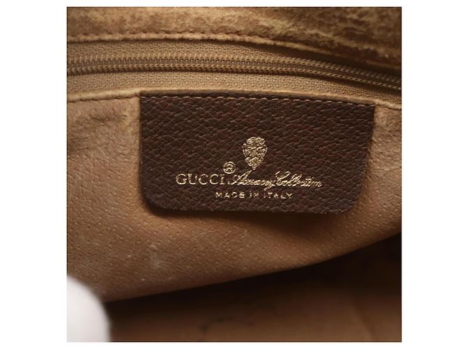Borsa Gucci GG Supreme Web Sherry Line PVC Beige Oro Rosso 89 02 032 Auth SW1762 D'oro - vista 16