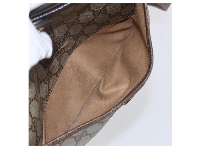 Borsa Gucci GG Supreme Web Sherry Line PVC Beige Oro Rosso 89 02 032 Auth SW1762 D'oro - vista 22