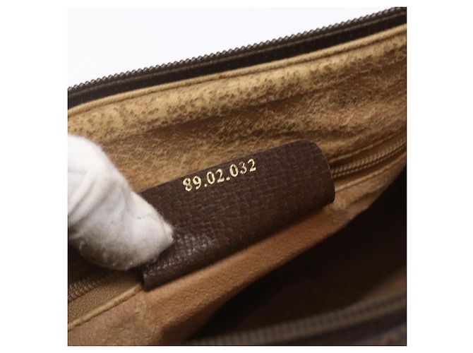 Borsa Gucci GG Supreme Web Sherry Line PVC Beige Oro Rosso 89 02 032 Auth SW1762 D'oro - vista 23
