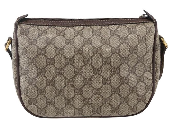 Borsa Gucci GG Supreme Web Sherry Line PVC Beige Oro Rosso 89 02 032 Auth SW1762 D'oro - vista 3