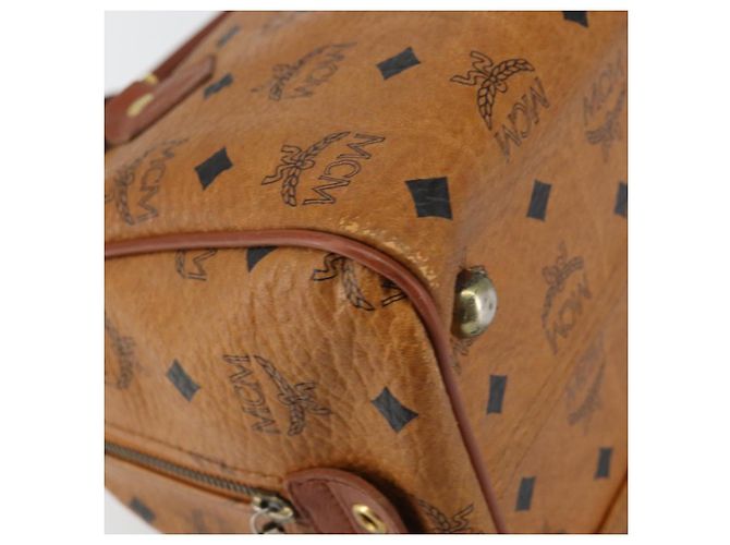 Borsa MCM Logogram Vicetos in pelle PVC marrone e oro Auth BA7689 D'oro - vista 11