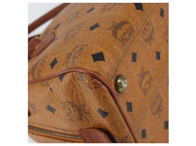 Borsa MCM Logogram Vicetos in pelle PVC marrone e oro Auth BA7689 D'oro - vista 13