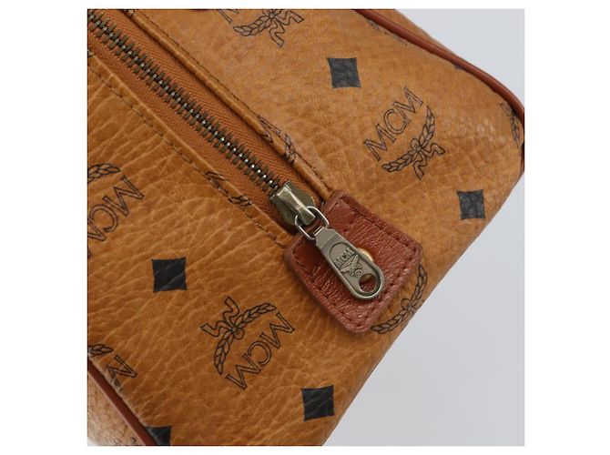 Borsa MCM Logogram Vicetos in pelle PVC marrone e oro Auth BA7689 D'oro - vista 16