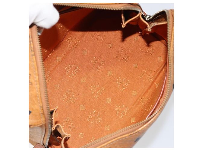 Borsa MCM Logogram Vicetos in pelle PVC marrone e oro Auth BA7689 D'oro - vista 17