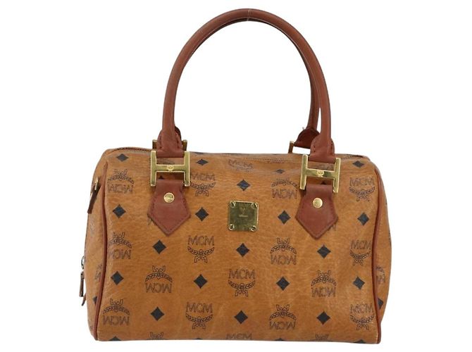 Borsa MCM Logogram Vicetos in pelle PVC marrone e oro Auth BA7689 D'oro - vista 2
