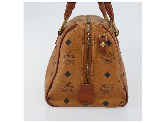 Borsa MCM Logogram Vicetos in pelle PVC marrone e oro Auth BA7689 D'oro - vista 5