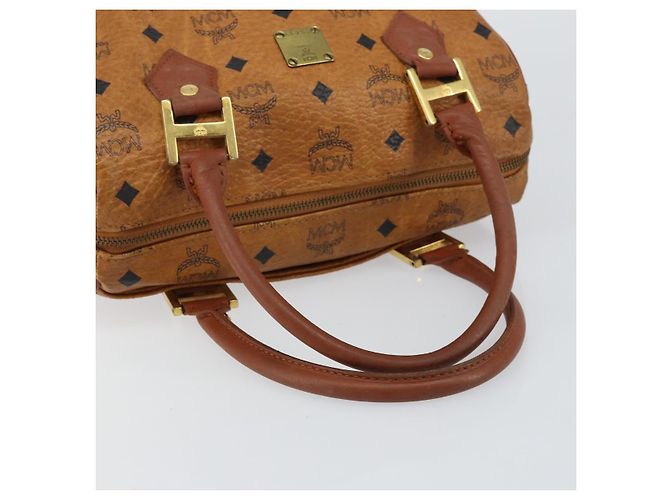 Borsa MCM Logogram Vicetos in pelle PVC marrone e oro Auth BA7689 D'oro - vista 7