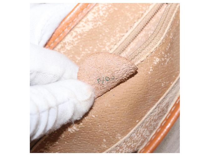 Céline Borsa a Spalla in Tela Macadam CELINE PVC Beige Oro Auth 152081 D'oro - vista 12