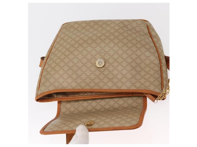 Céline Borsa a Spalla in Tela Macadam CELINE PVC Beige Oro Auth 152081 D'oro - vista 18