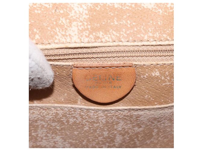 Céline Borsa a Spalla in Tela Macadam CELINE PVC Beige Oro Auth 152081 D'oro - vista 19