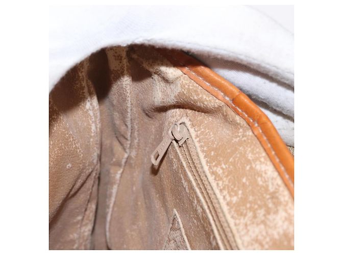 Céline Borsa a Spalla in Tela Macadam CELINE PVC Beige Oro Auth 152081 D'oro - vista 22