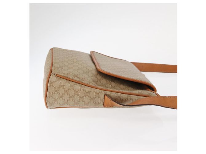 Céline Borsa a Spalla in Tela Macadam CELINE PVC Beige Oro Auth 152081 D'oro - vista 3
