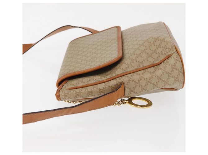 Céline Borsa a Spalla in Tela Macadam CELINE PVC Beige Oro Auth 152081 D'oro - vista 4