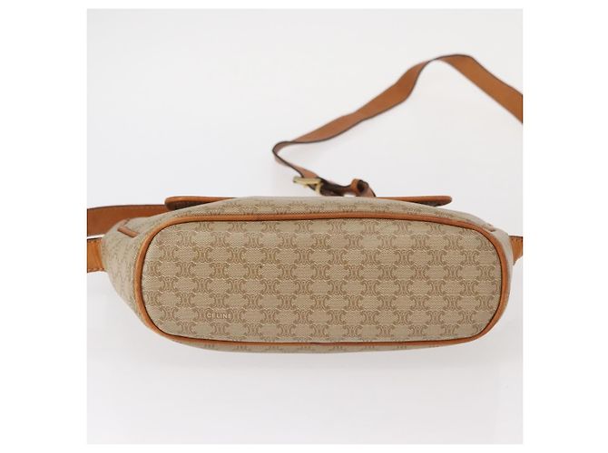 Céline Borsa a Spalla in Tela Macadam CELINE PVC Beige Oro Auth 152081 D'oro - vista 5