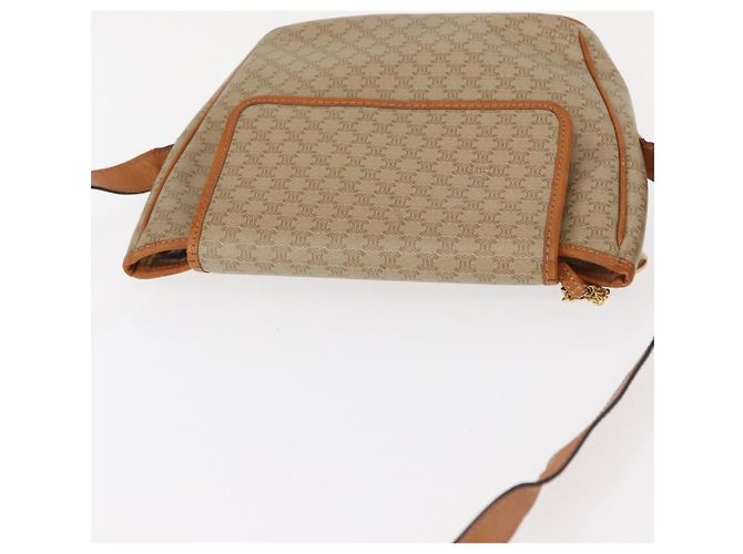 Céline Borsa a Spalla in Tela Macadam CELINE PVC Beige Oro Auth 152081 D'oro - vista 6