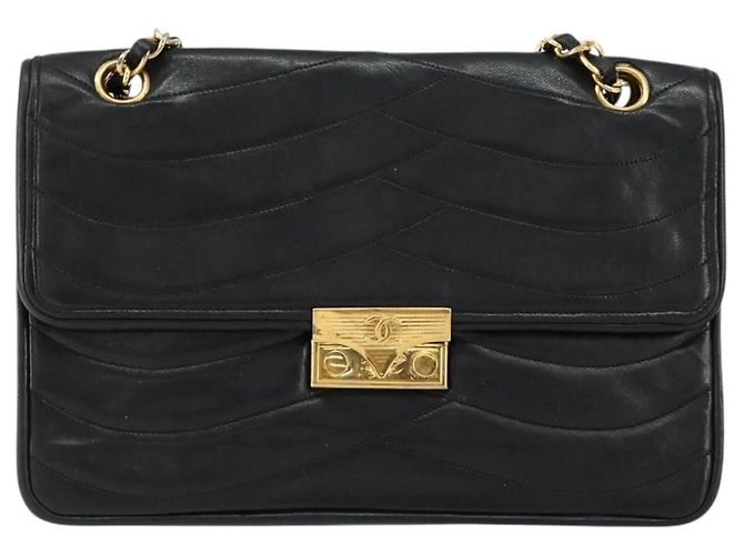 Borsa a Spalla CHANEL in Pelle di Agnello Nera Oro CC Auth bs30716 Nero D'oro - vista 13