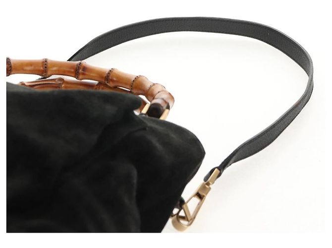 Borsa a mano in suede GUCCI Bamboo 2way Nera 002 2058 0508 0 Auth ep11483 Nero - vista 15