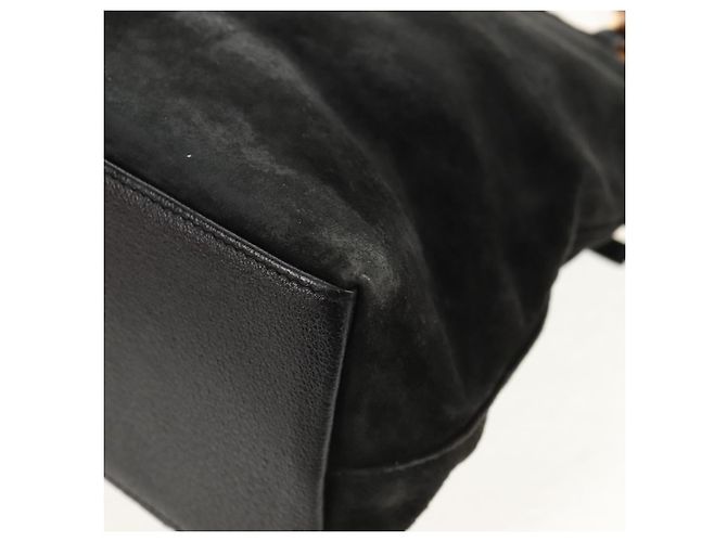 Borsa a mano in suede GUCCI Bamboo 2way Nera 002 2058 0508 0 Auth ep11483 Nero - vista 18