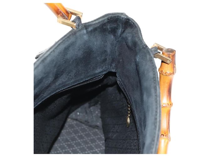 Borsa a mano in suede GUCCI Bamboo 2way Nera 002 2058 0508 0 Auth ep11483 Nero - vista 23