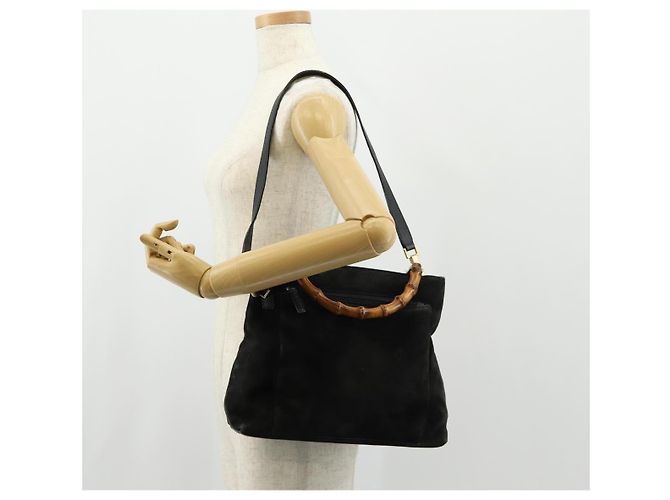 Borsa a mano in suede GUCCI Bamboo 2way Nera 002 2058 0508 0 Auth ep11483 Nero - vista 27