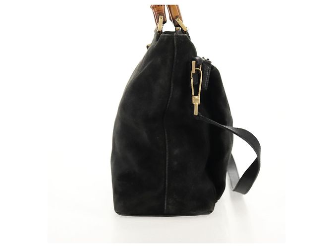Borsa a mano in suede GUCCI Bamboo 2way Nera 002 2058 0508 0 Auth ep11483 Nero - vista 4