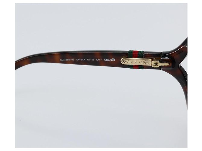 Gafas de sol de plástico marrón de la línea Sherry de GUCCI Auth 148978 Castaño - vista 10