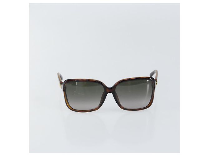 Gafas de sol de plástico marrón de la línea Sherry de GUCCI Auth 148978 Castaño - vista 2