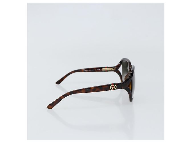 Gafas de sol de plástico marrón de la línea Sherry de GUCCI Auth 148978 Castaño - vista 5
