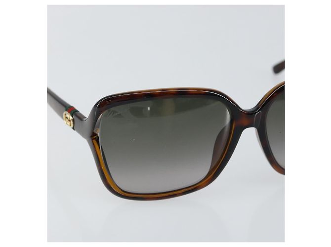 Gafas de sol de plástico marrón de la línea Sherry de GUCCI Auth 148978 Castaño - vista 6