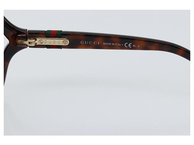 Gafas de sol de plástico marrón de la línea Sherry de GUCCI Auth 148978 Castaño - vista 9