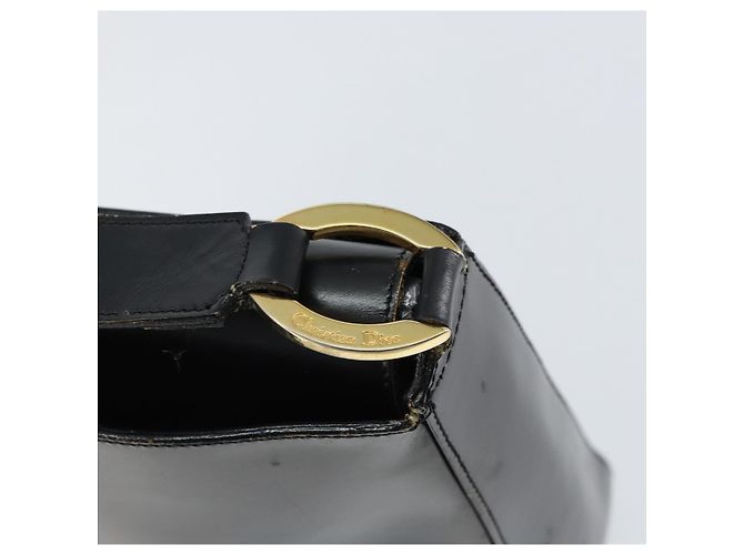 Borsa a Spalla Christian Dior in Pelle Nera Oro Auth 152185 Nero D'oro - vista 10