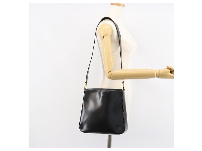 Borsa a Spalla Christian Dior in Pelle Nera Oro Auth 152185 Nero D'oro - vista 21