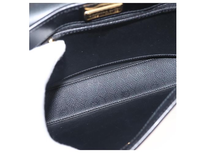 Bolso de mano de lona de panal PVC 2 en 1 Christian Dior negro y dorado Auth 149368 - vista 12