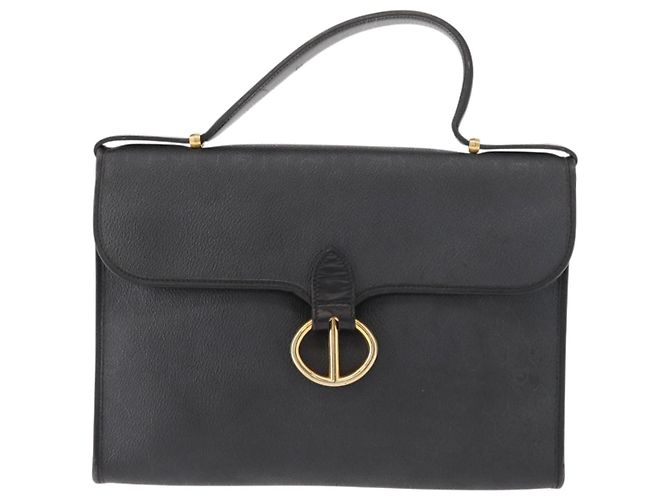 Bolso de mano de lona de panal PVC 2 en 1 Christian Dior negro y dorado Auth 149368 - vista 13